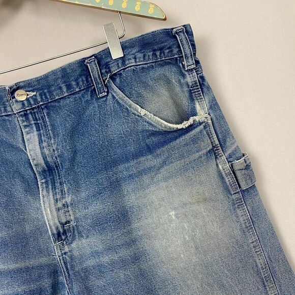 Pointer Brand Carpenter Jeans Mens 40x32 Distressed Workwear Vintage USA Made - Picture 6 of 15